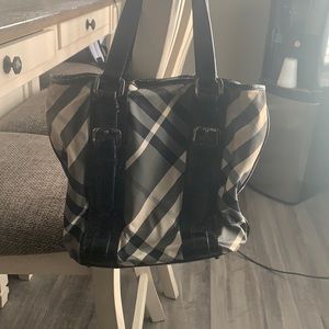 Authentic Burberry black and white tote